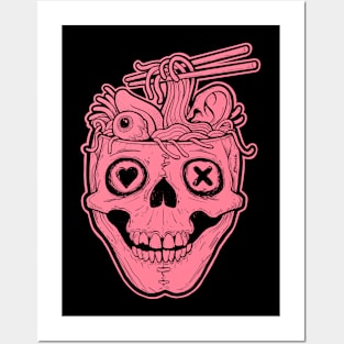 Pink Skull Brain Ramen Posters and Art